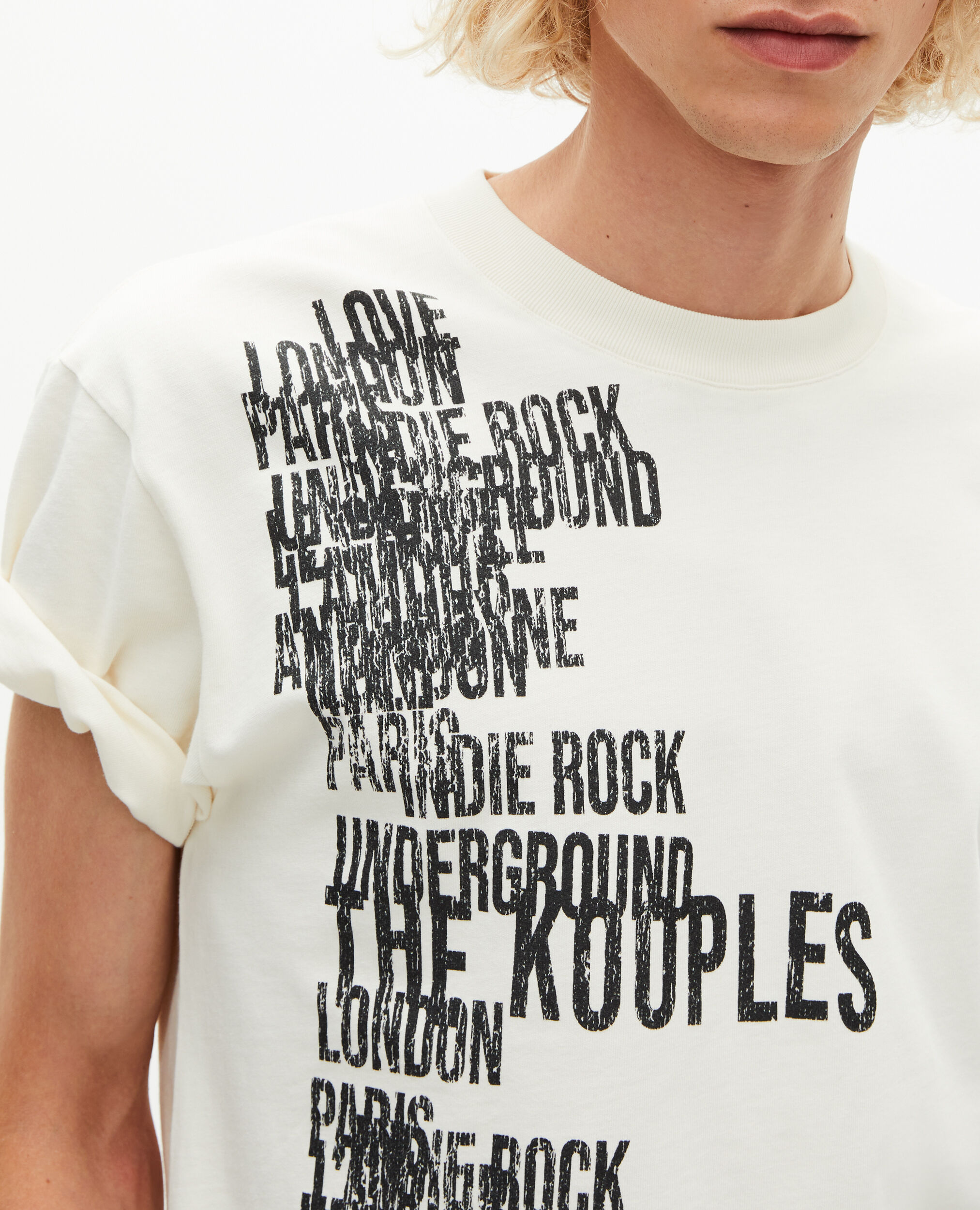 T-shirt with screen print The Kooples ecru, ECRU, hi-res image number null