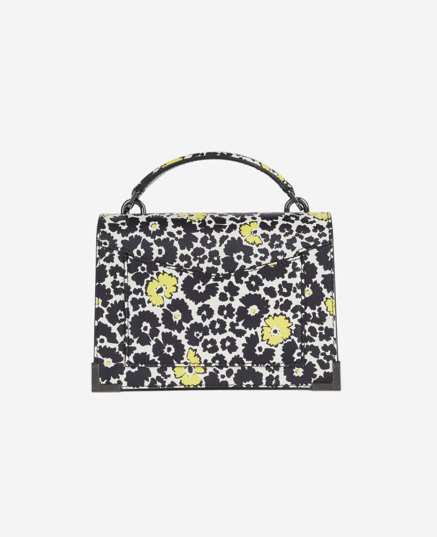 The Kooples FEMME BLACK / YELLOW / WHITE sac emily small en cuir imprim&eacute;