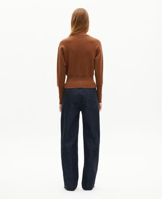 The Kooples FEMME CAMEL pull col polo en laine mérinos mélangée camel
