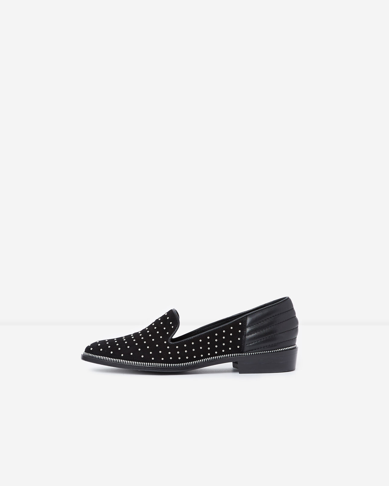 The Kooples DAMEN BLACK leder-slipper mit nietenverzierung