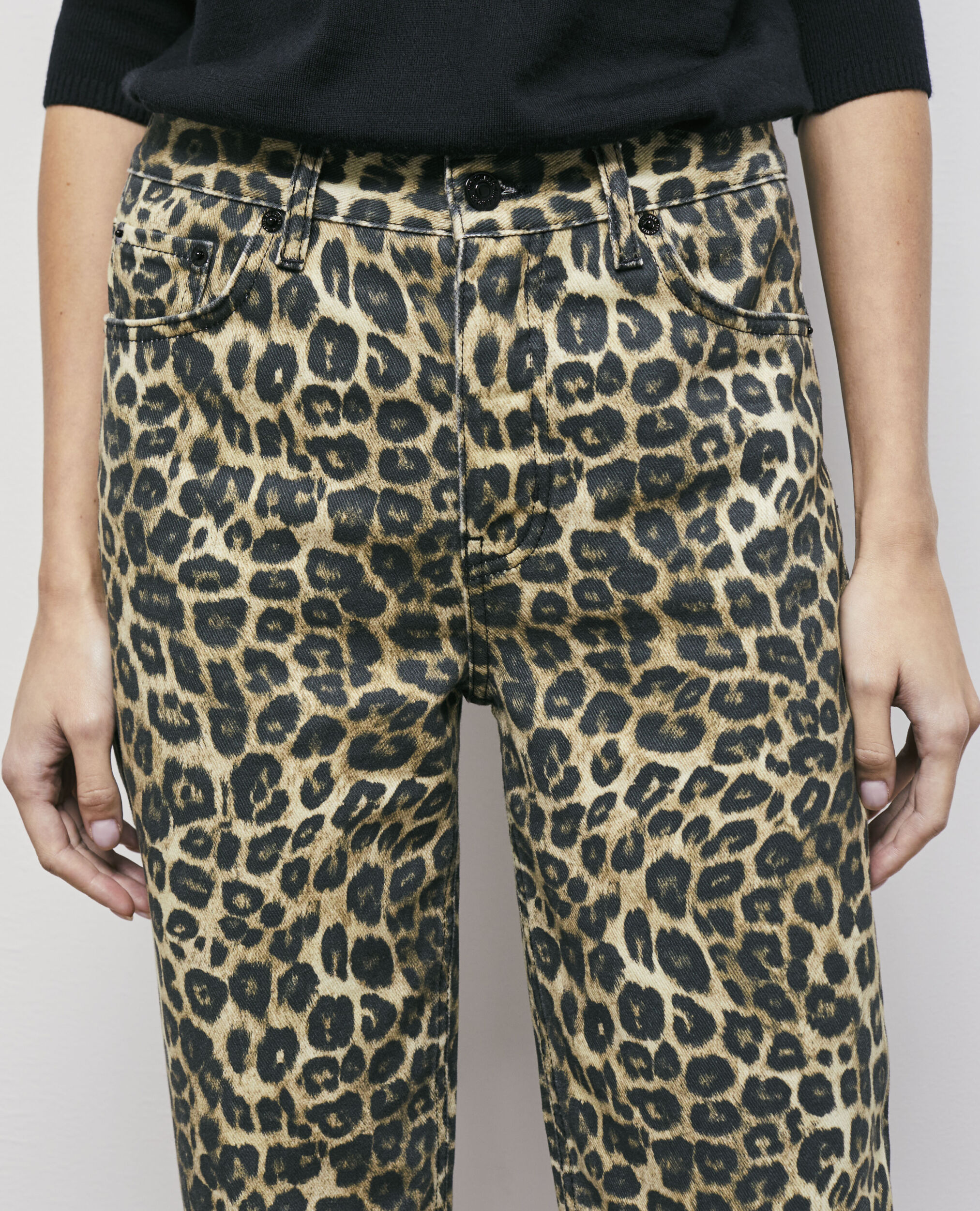 Leopard print straight-cut jeans | The Kooples
