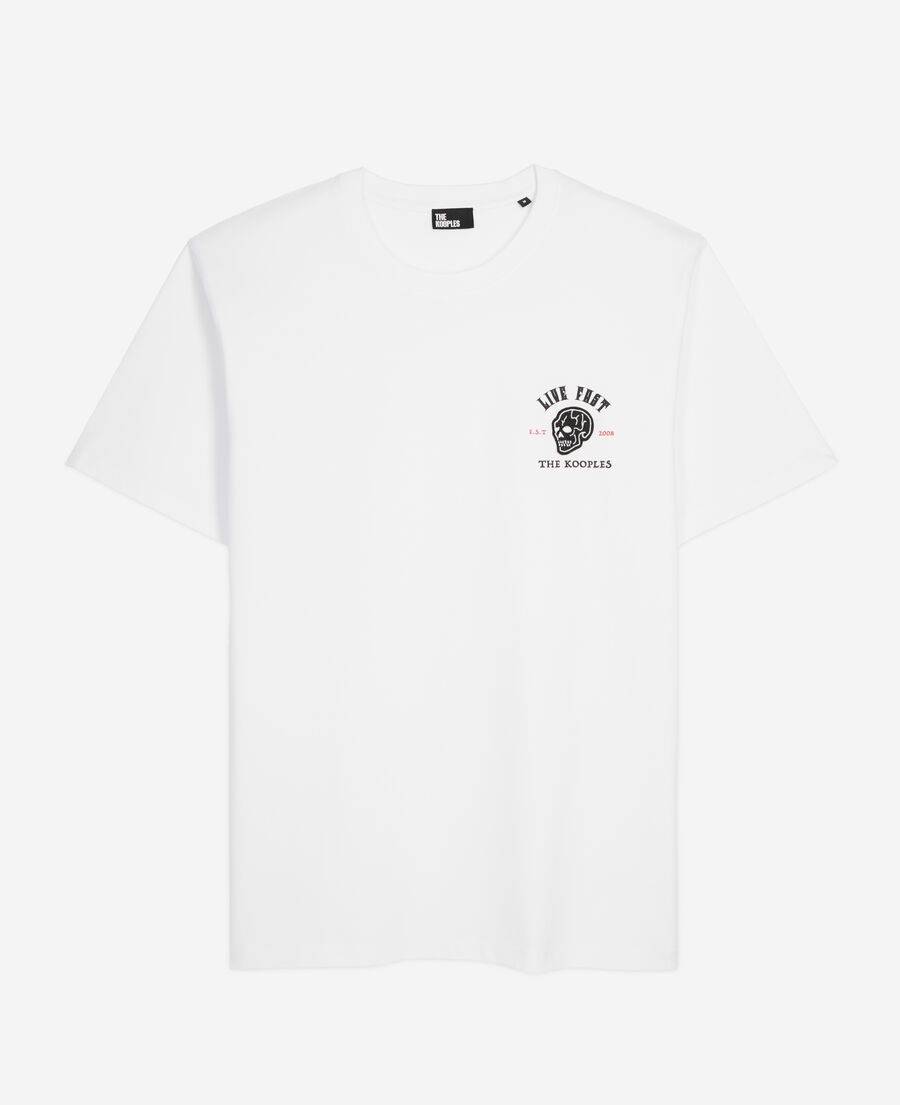 weißes t-shirt mit „live fast“-schriftzug