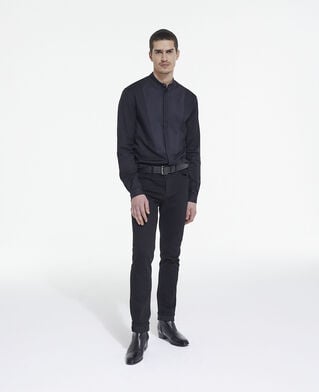 The Kooples H BLACK black cotton shirt with officer collar