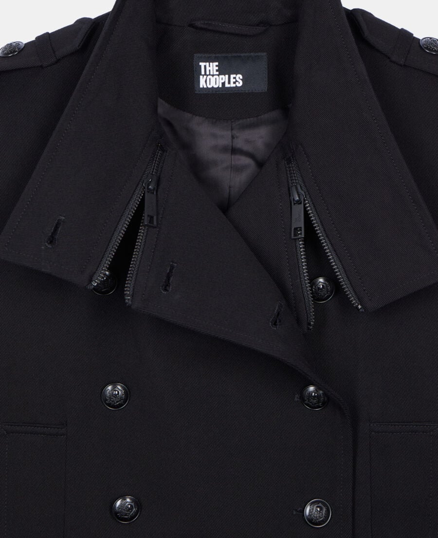 The Kooples FEMME BLACK blouson style trench noir