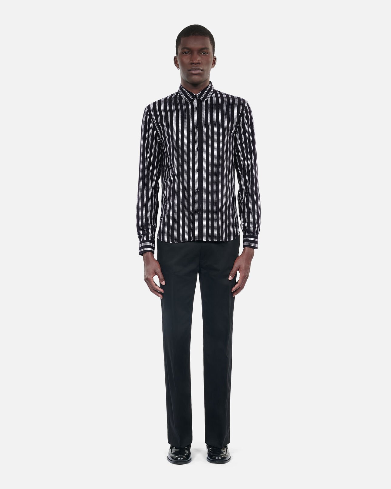 The Kooples HOMME BLACK WHITE chemise avec imprimé pied de poule