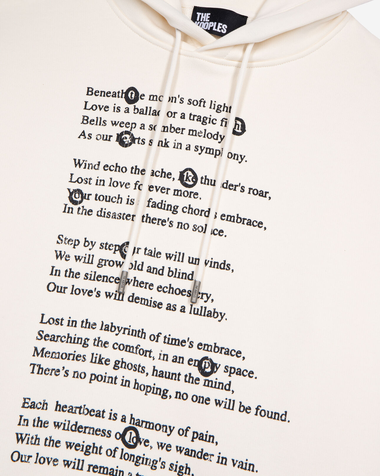 The Kooples HOMME ECRU sweatshirt à capuche avec sérigraphie écru