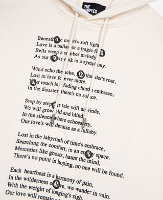 The Kooples H ECRU hooded sweatshirt with ecru screen print