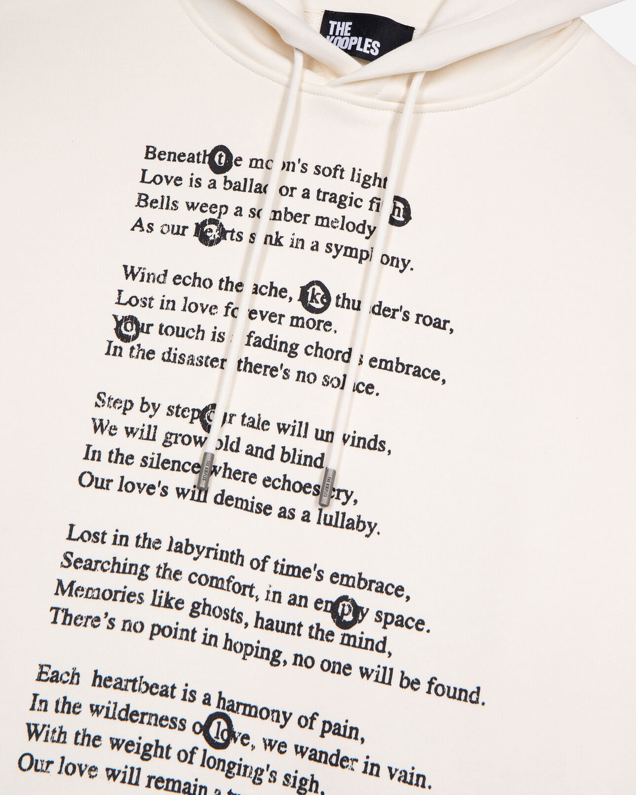 The Kooples HOMME ECRU sweatshirt à capuche avec sérigraphie écru