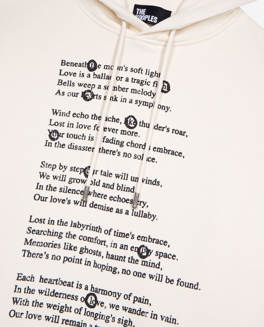 The Kooples HOMME ECRU sweatshirt à capuche avec sérigraphie écru