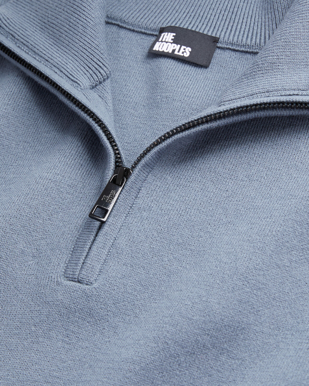 The Kooples MEN BLUE GREY blue sweater with debossed logo