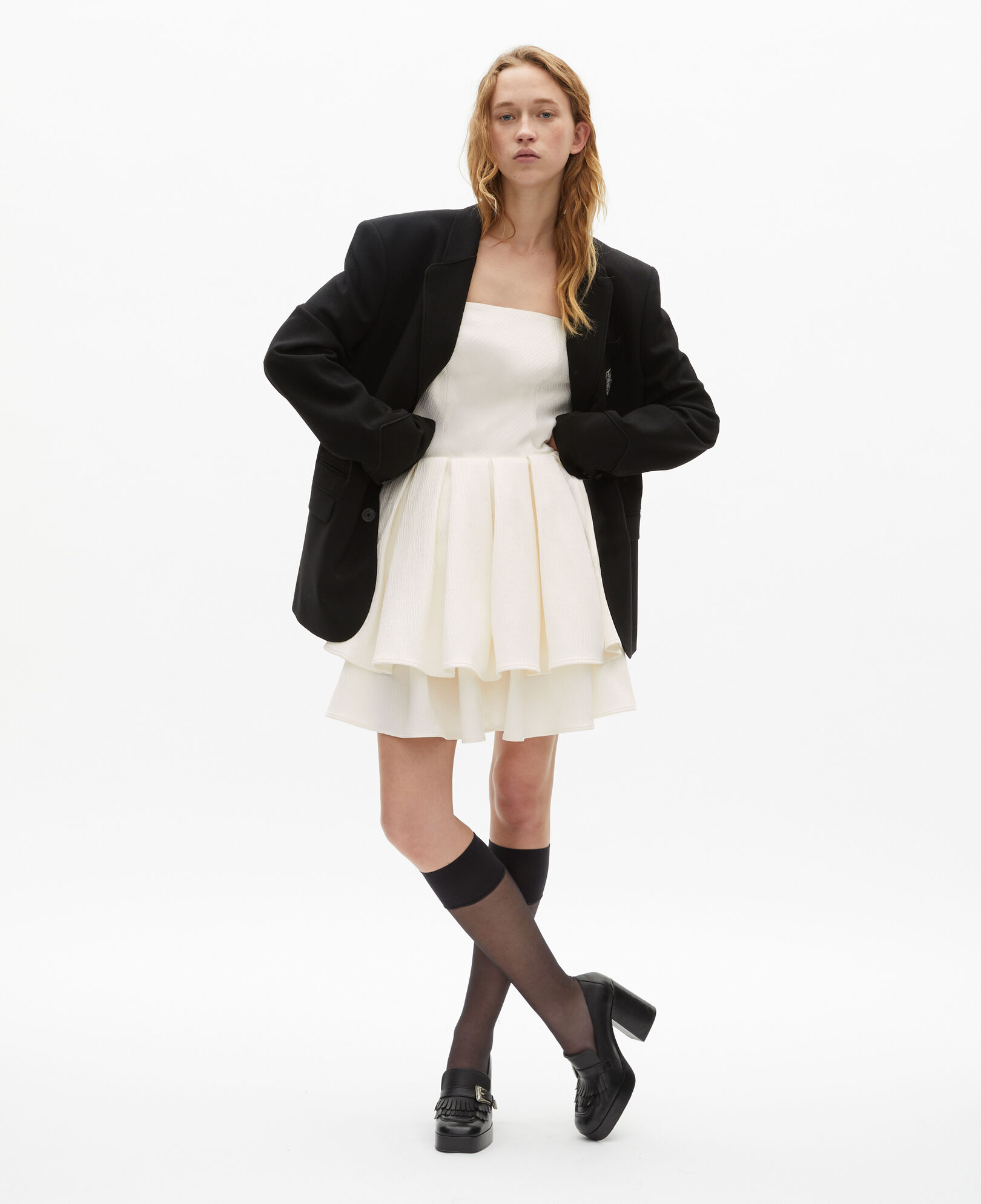 The Kooples DAMEN ECRU kurzes bustier-kleid in ecru