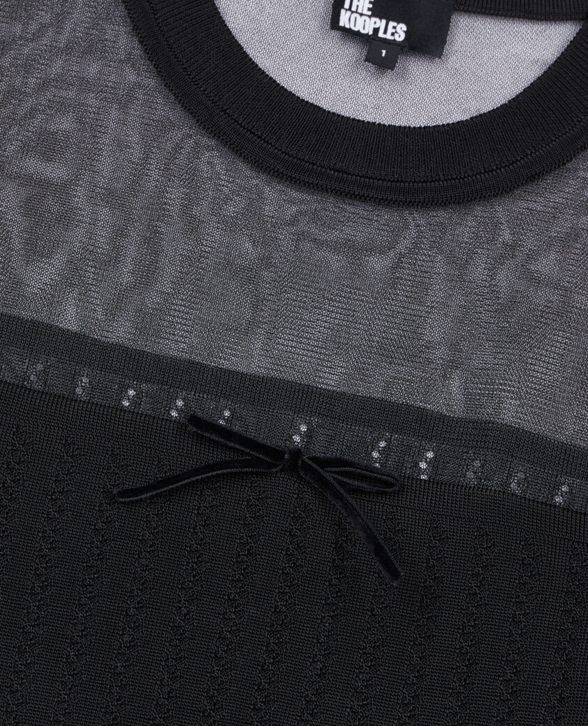 The Kooples WOMEN BLACK black openwork sweater