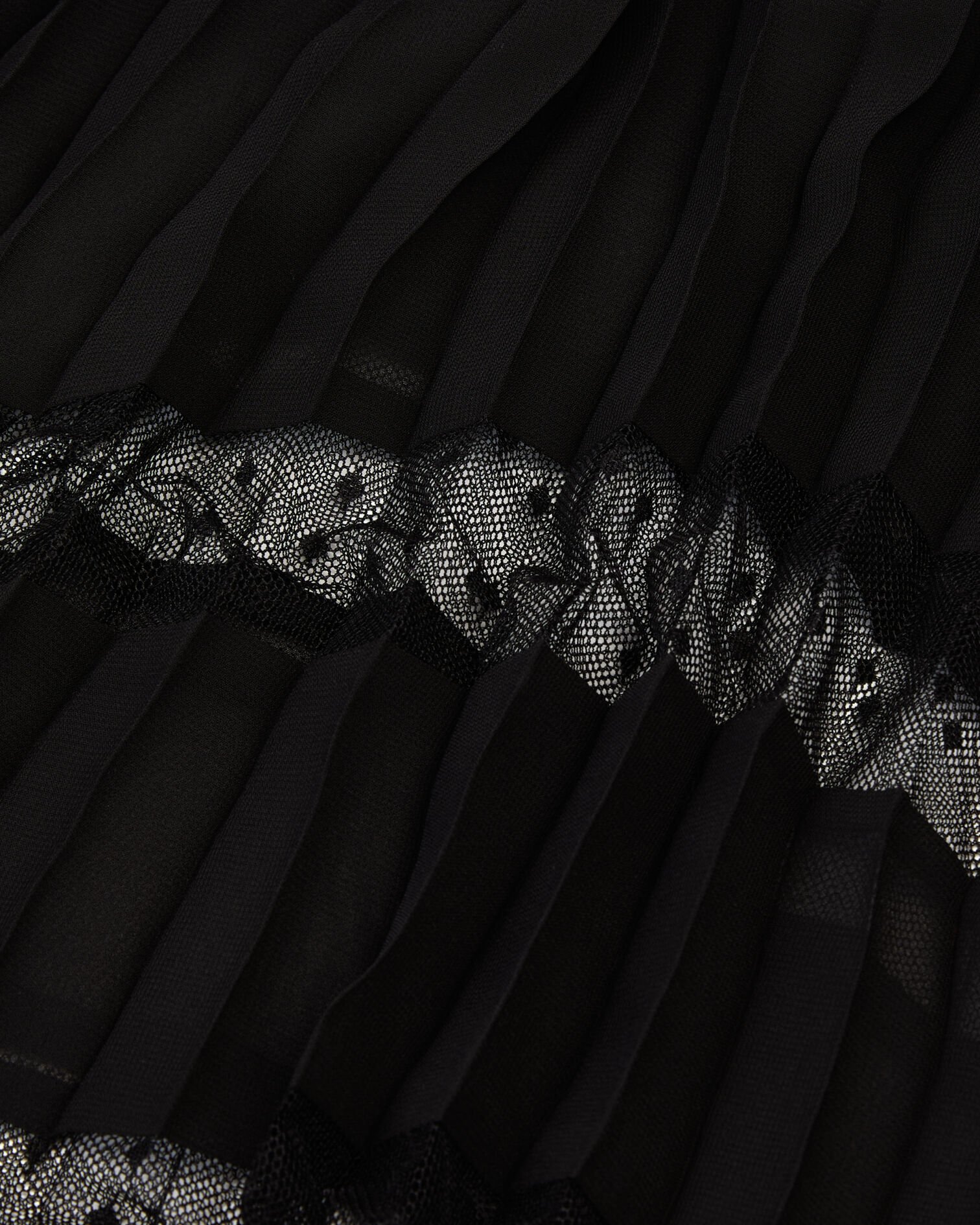 Robe longue plissée noire, BLACK, hi-res image number null