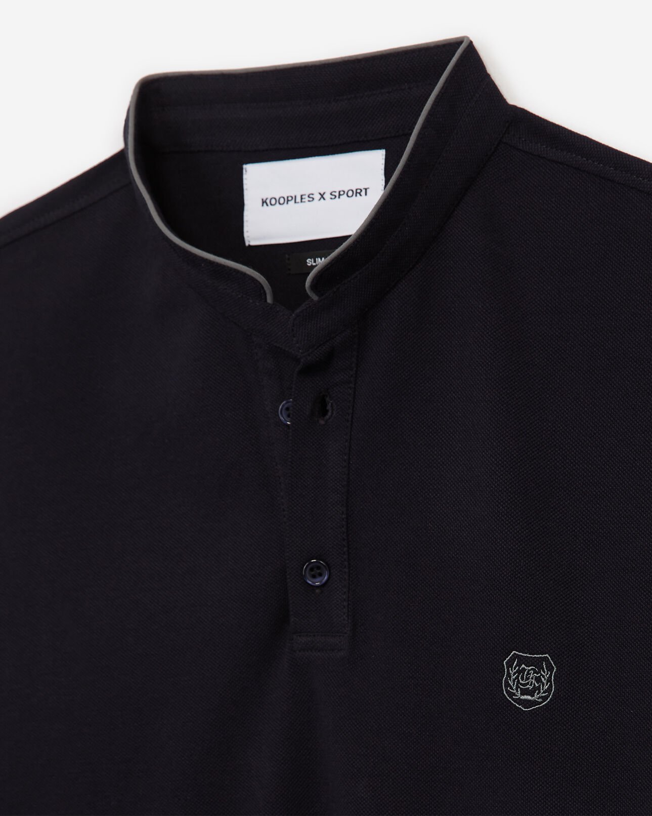The Kooples HOMME DARK NAVY / DEEP MINT polo bleu marine col officier relaxed