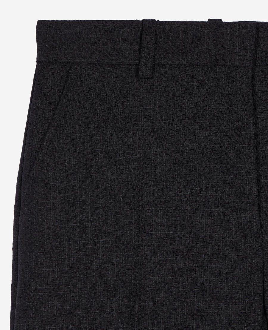 The Kooples FEMME BLACK pantalon tailleur en laine m&eacute;lang&eacute;e noir