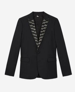 The Kooples HOMME BLACK veste à revers noire