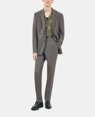 The Kooples MEN BROWN brown wool suit trousers