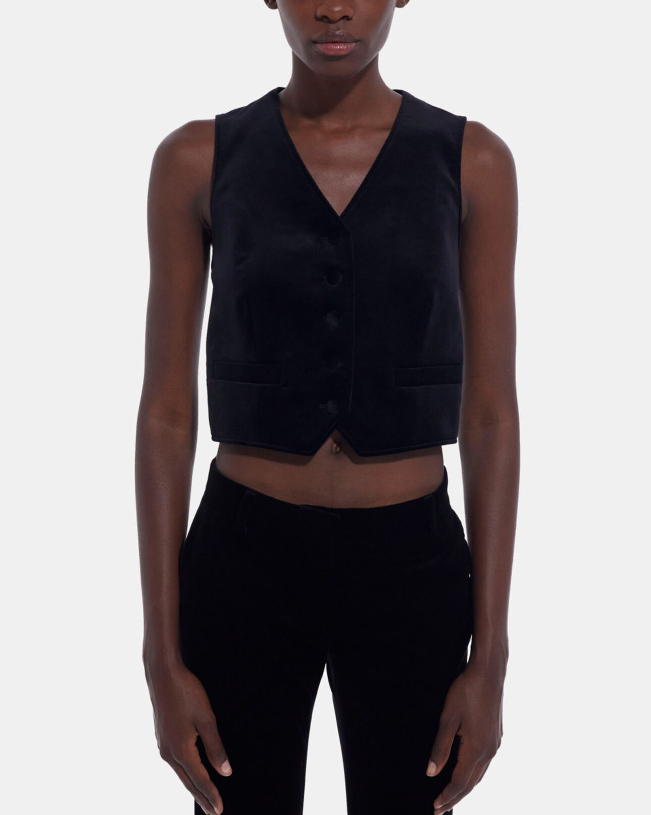 The Kooples WOMEN BLACK black velvet suit jacket