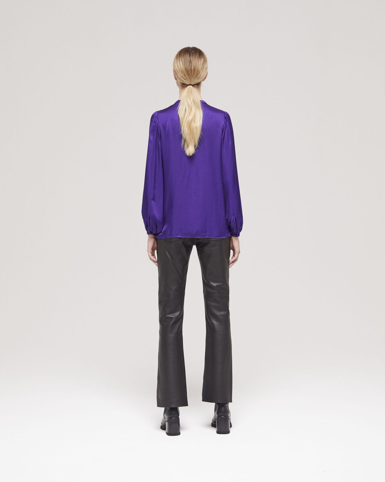 The Kooples WOMEN PURPLE purple shirt with puffed sleeves