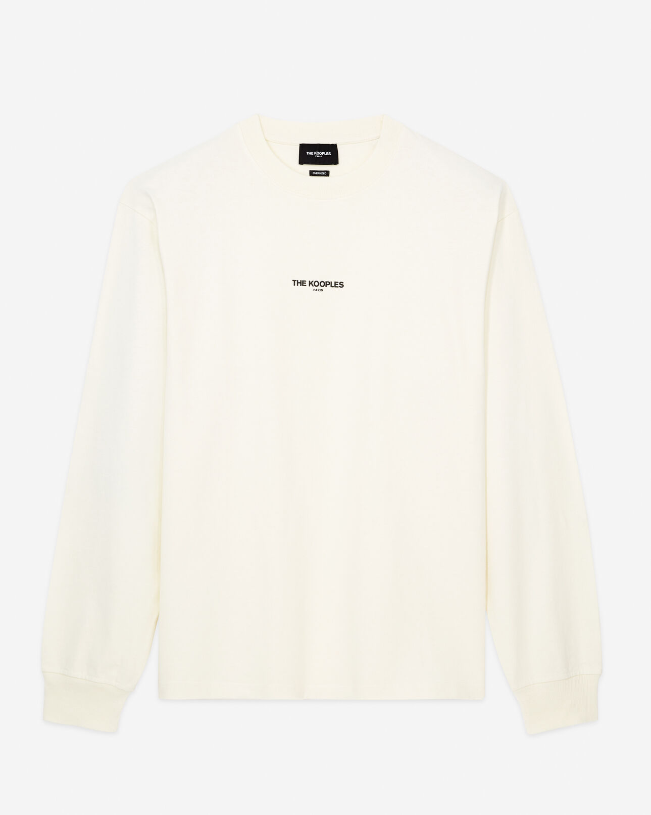 The Kooples HOMME ECRU t-shirt écru coton imprimé logo poitrine