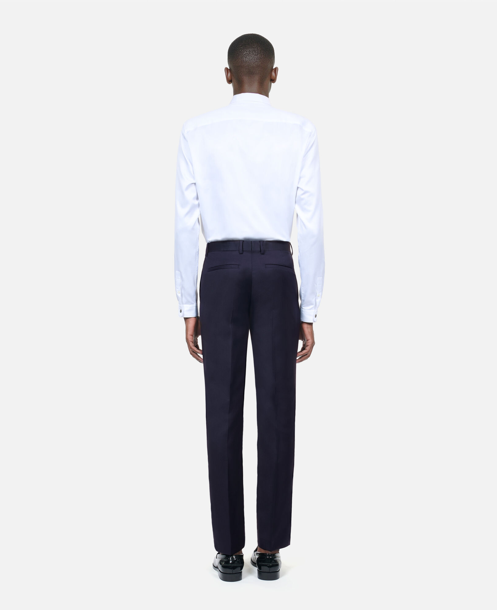 The Kooples MEN NAVY blue navy wool tuxedo fitted trousers