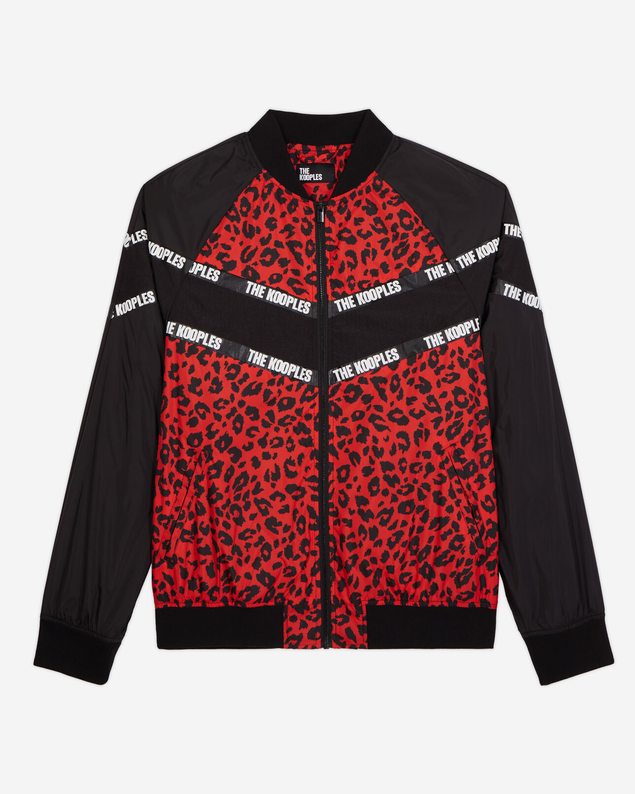 The Kooples MEN MULTICOLOR two-tone jacket with logo bands