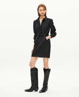 The Kooples WOMEN BLACK short black wool-blend dress