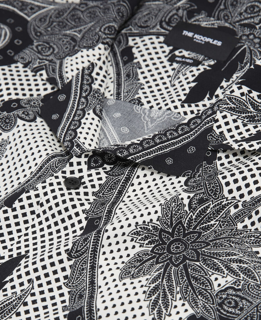 The Kooples HOMME BLACK WHITE chemise col requin noire