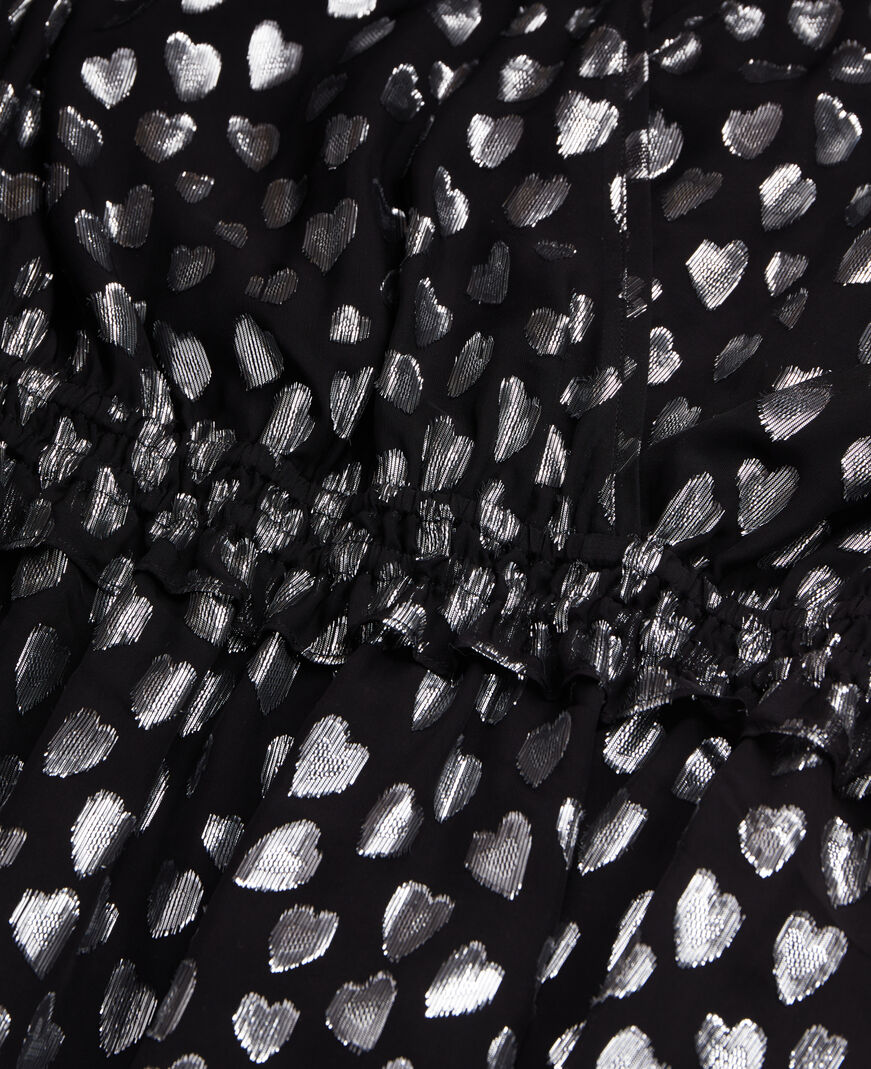 The Kooples F BLACK SILVER black top with silver hearts