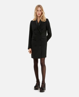The Kooples FEMME BLACK robe tailleur courte en laine noire
