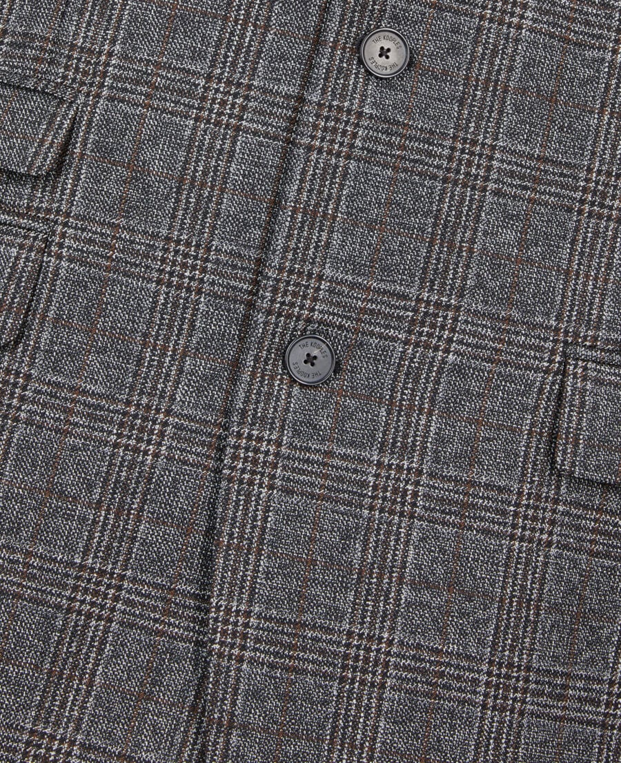 The Kooples H BROWN / BLACK prince of wales wool blazer