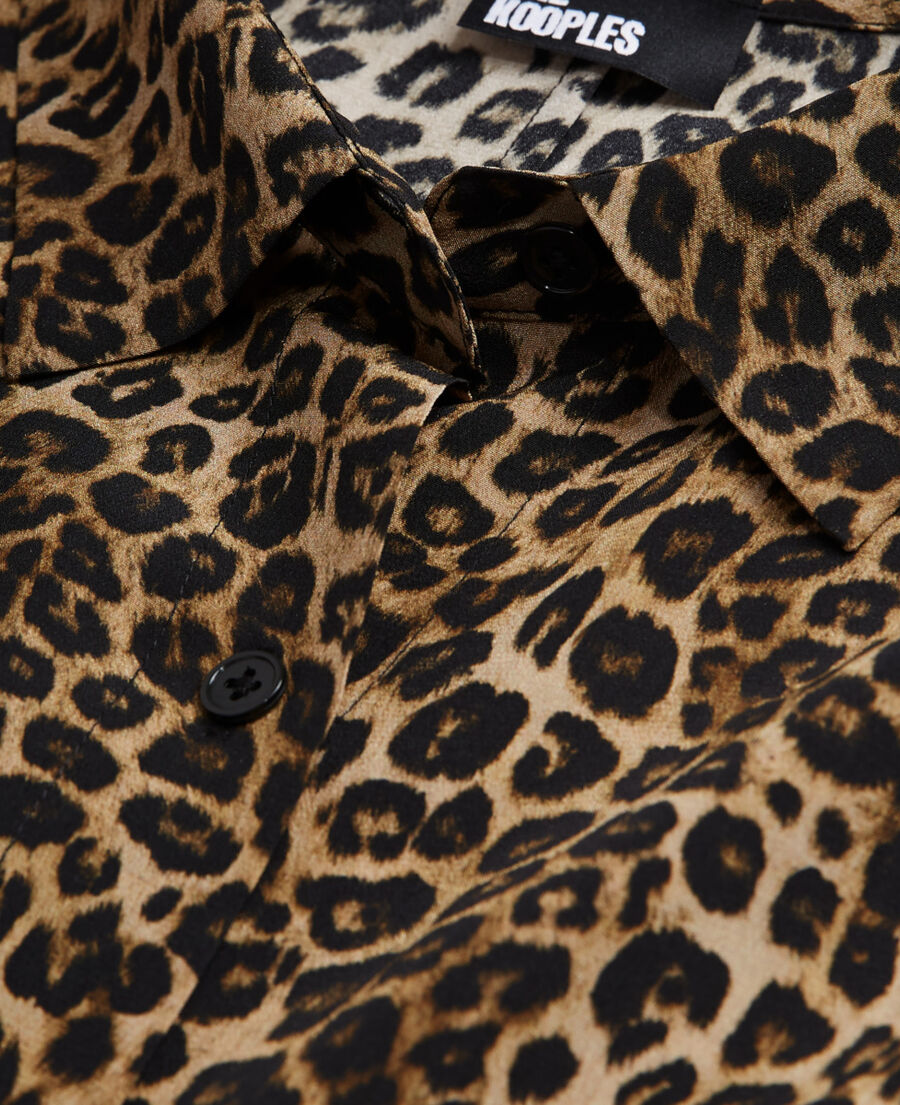 long leopard print silk dress