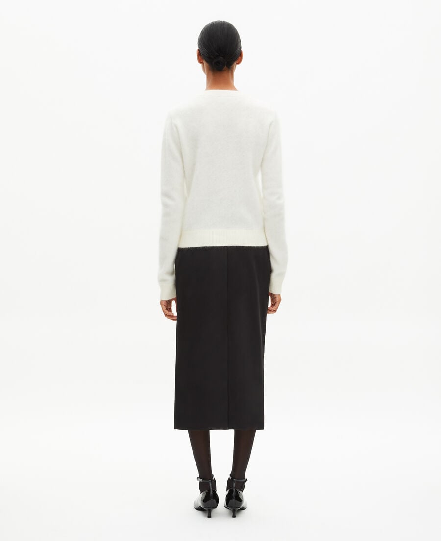 The Kooples F LIGHT BEIGE ecru cashmere cardigan