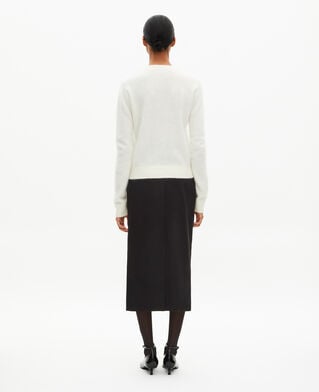 The Kooples F LIGHT BEIGE ecru cashmere cardigan