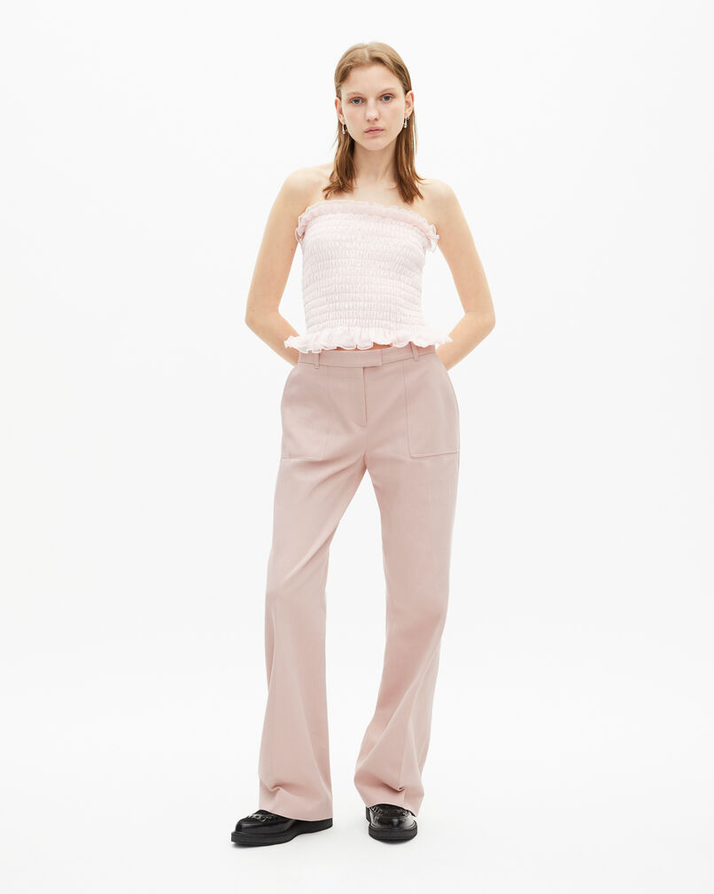 The Kooples MUJER LILA pantalones anchos de color rosa claro