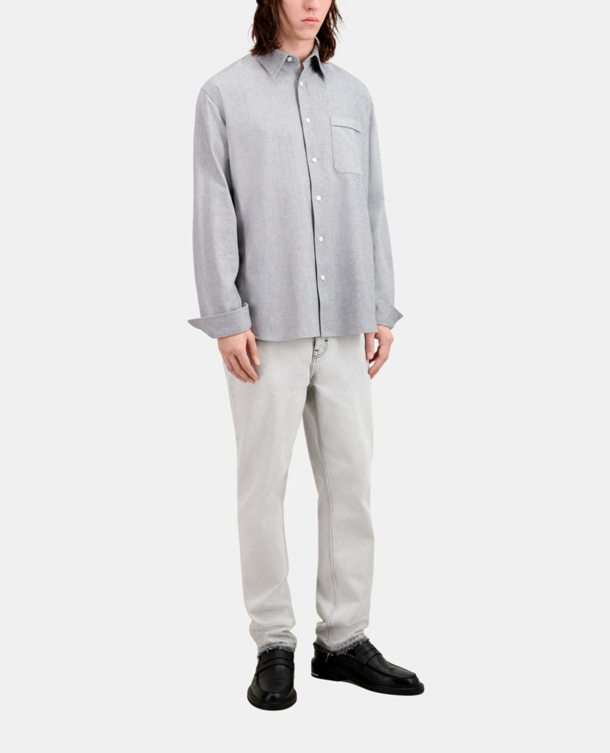 Camisa Oxford gris, GREY, hi-res image number null