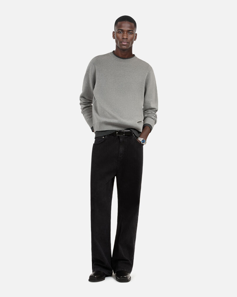The Kooples MEN MIDDLE GREY / ANTHRACITE gray cotton sweater