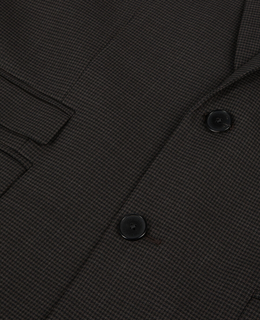 The Kooples H BROWN / BLACK brown houndstooth wool suit jacket