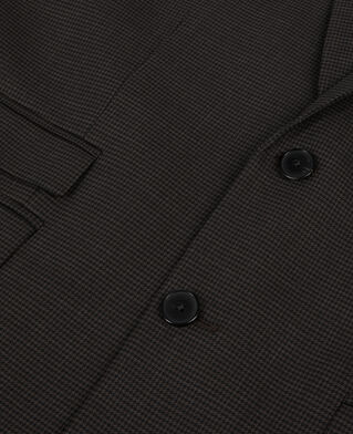 The Kooples H BROWN / BLACK brown houndstooth wool suit jacket