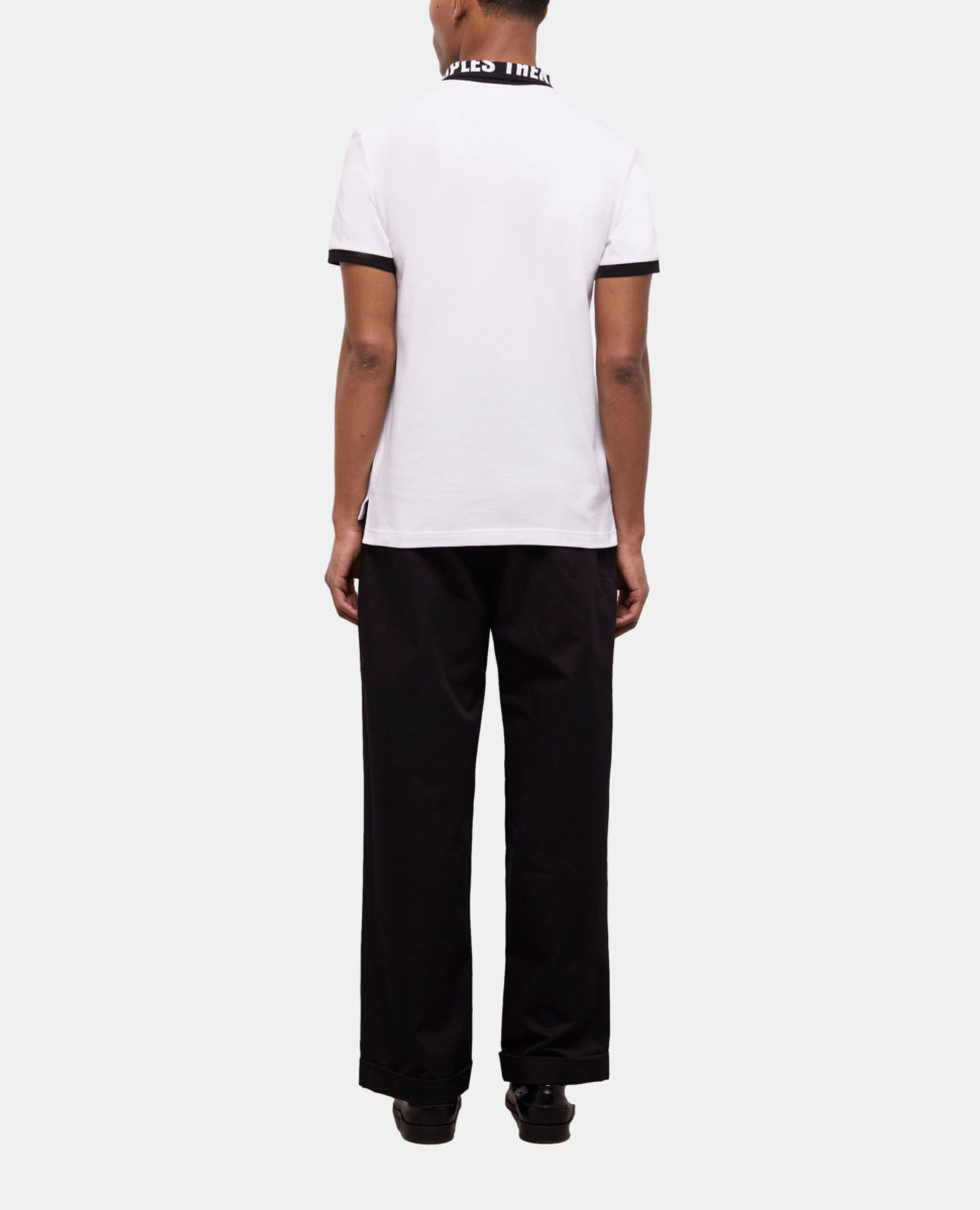 Weißes Poloshirt mit Logo am Kragen, WHITE, hi-res image number null