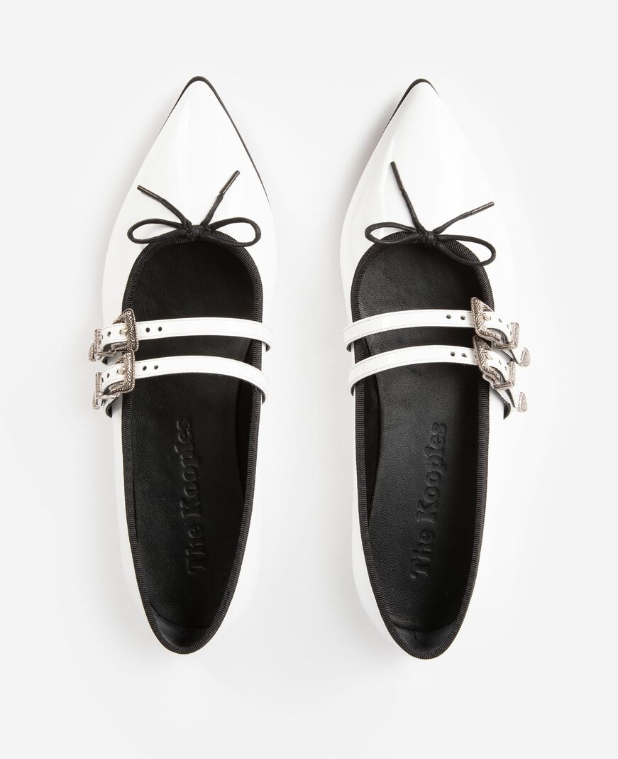 The Kooples MUJER WHITE bailarinas planas de piel blanca