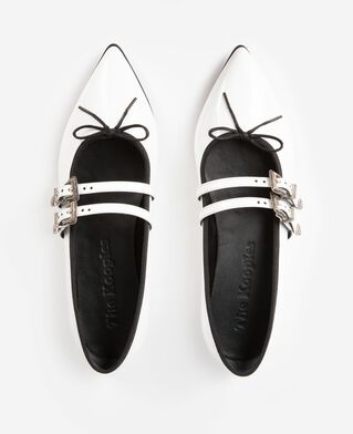 The Kooples MUJER WHITE bailarinas planas de piel blanca