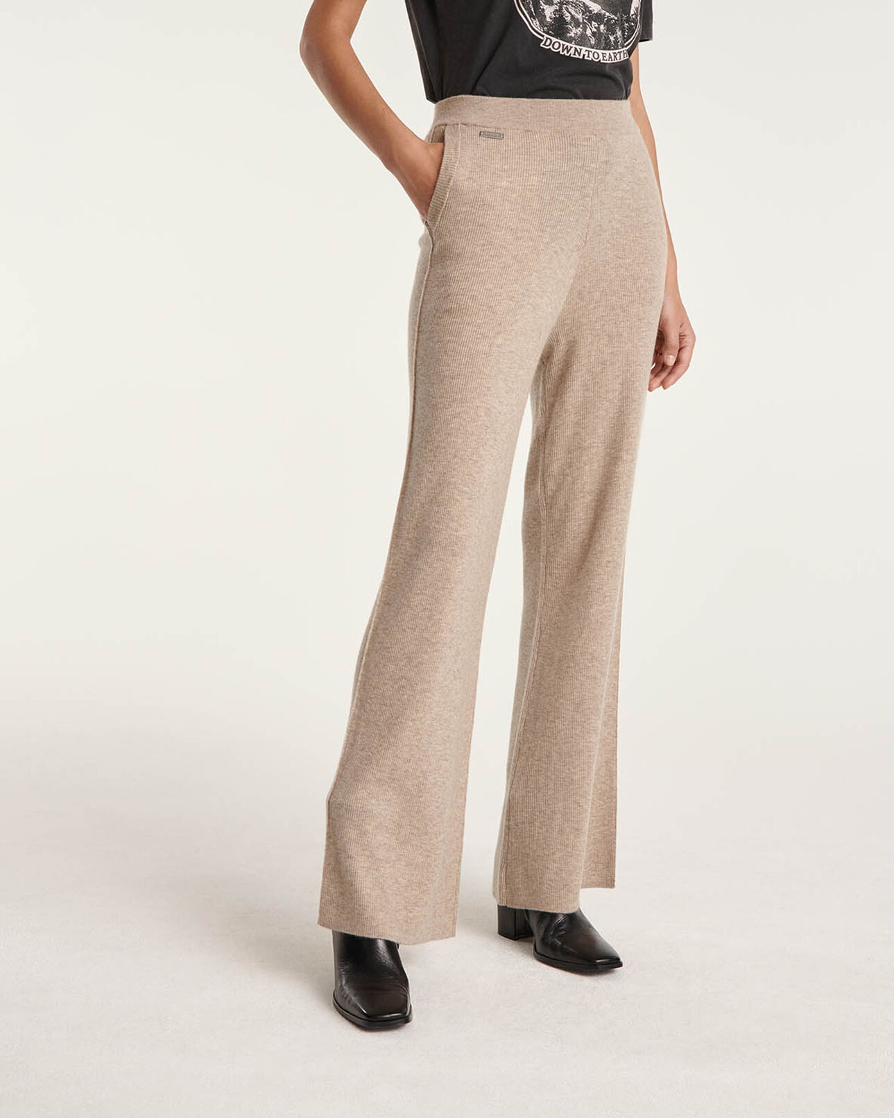 The Kooples DAMEN BEIGE hose locker beige wolle und kaschmir