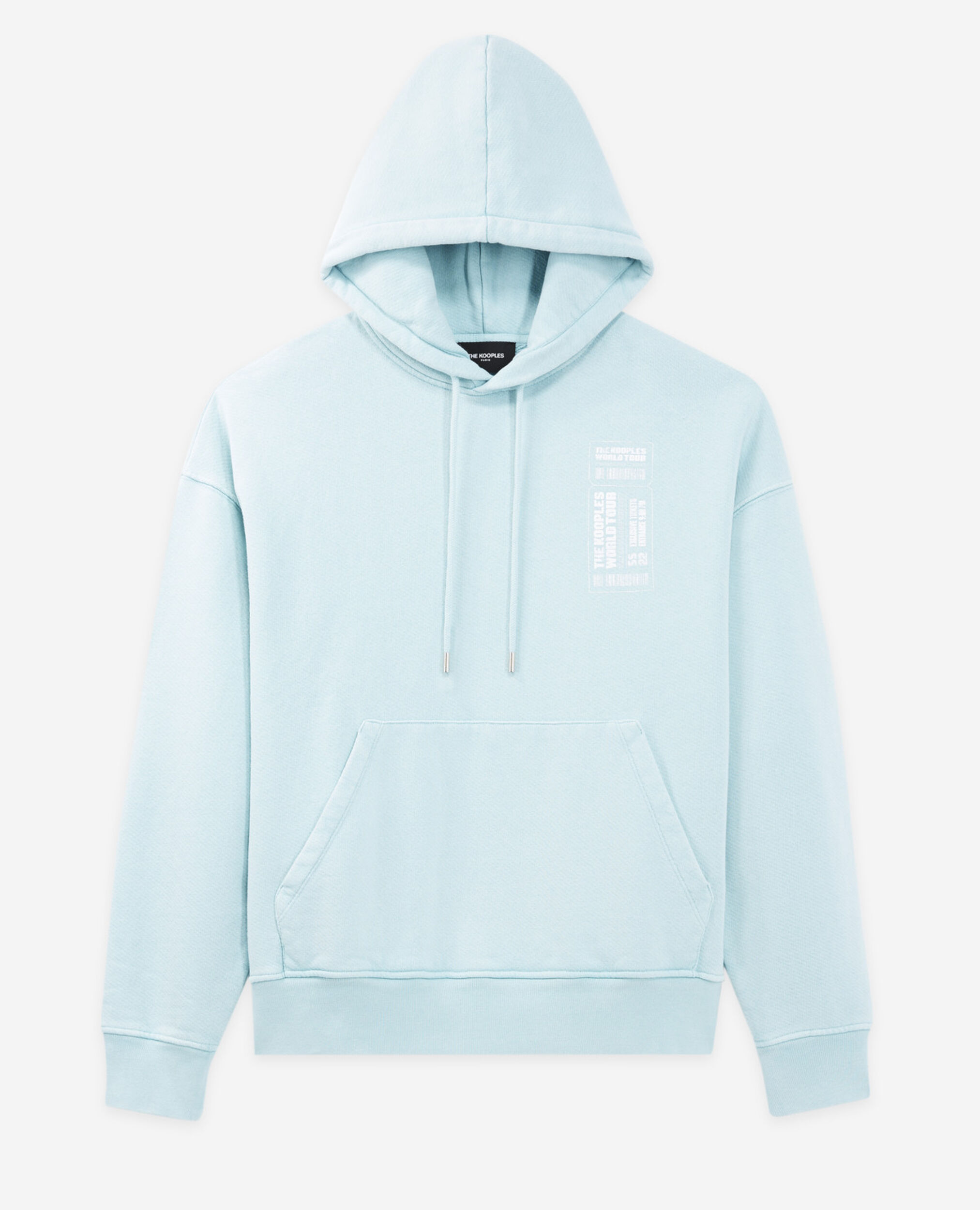 Sky blue hoodie with oversized print, BLUE SKY, hi-res image number null