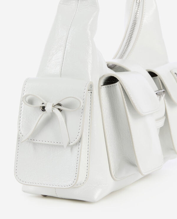 The Kooples FEMME WHITE sac amelia en cuir craquelé blanc