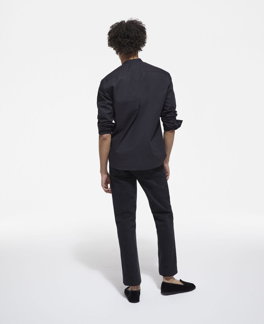 The Kooples HOMME BLACK chemise col mao noire