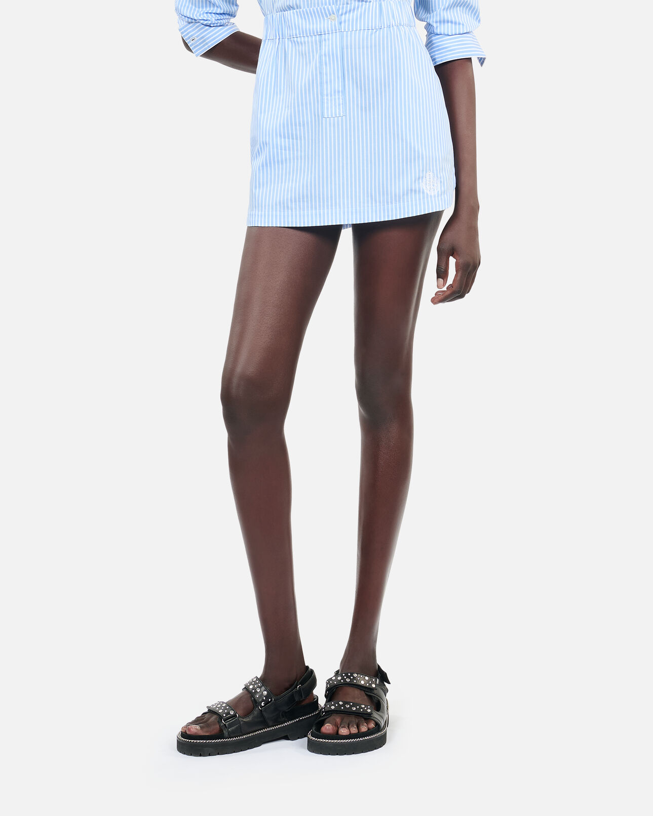 The Kooples WOMEN BLUE WHITE short striped skirt