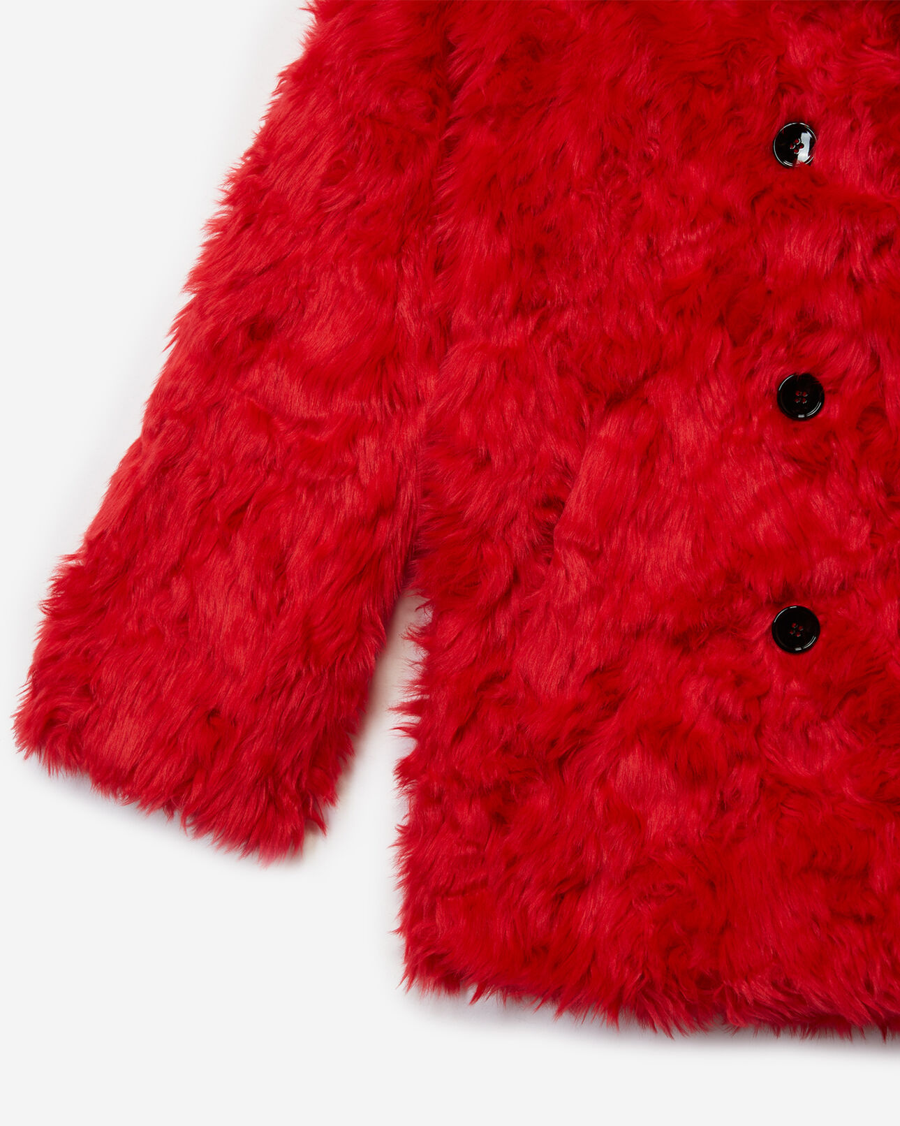 The Kooples WOMEN RED patterned red faux fur coat