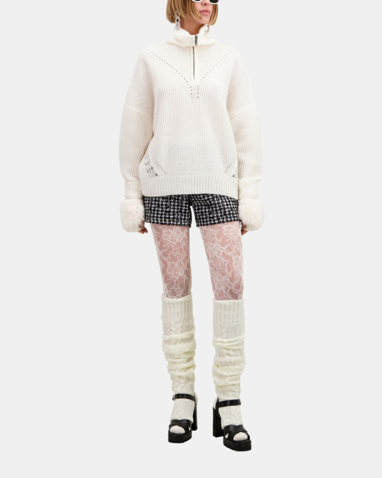 The Kooples FEMME ECRU pull écru en laine mélangée