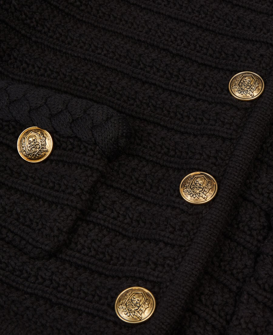The Kooples FEMME BLACK cardigan en maille torsadée noir